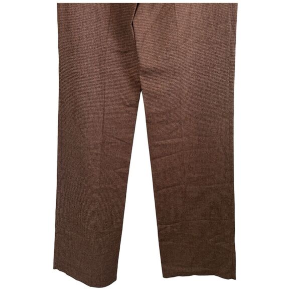 ETRO Dark Brown Micro Plaid Wool Blend Italian Pants Size 40/ US 4 - Picture 10 of 12